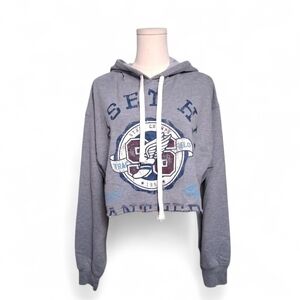 Arizona Jeans Juniors Cropped Pullover Hoodie Size Medium 